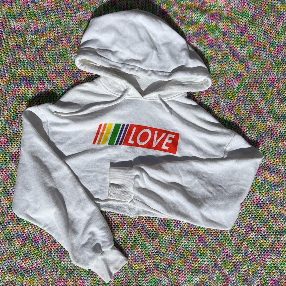 H&M Love Pride Cropped Lightweight Hoodie 2019 Pride Collection